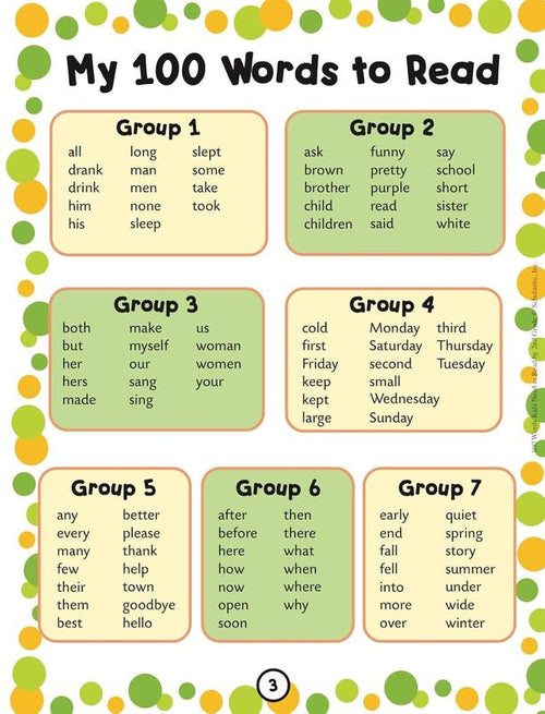 100 Words Kids Need to Read by 2nd Grade Paperback